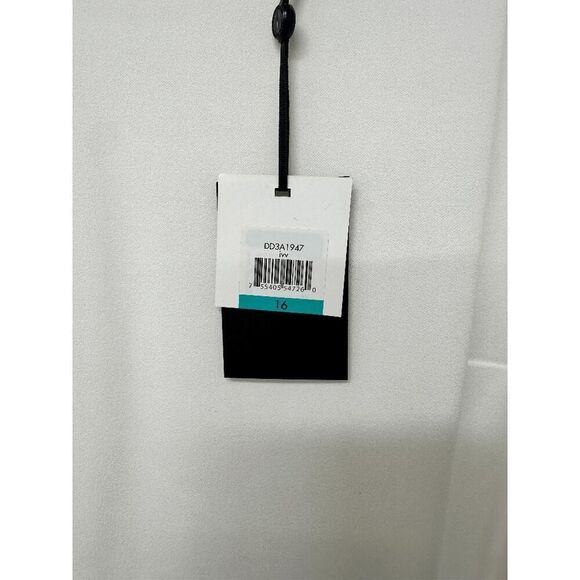 DKNY Women's Puff-Sleeve D-Ring Fit & Flare Dress - Ivory 16 - Picture 6 of 8